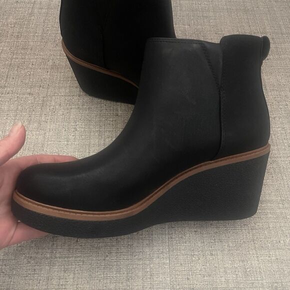 DR. SCHOLL’S Amber Wedge Ankle Bootie Size 9 Black NEW Casual Comfort Career - Picture 4 of 10